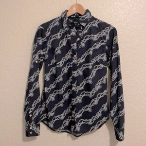 Nautica Navy Blue Patterned Women’s Shirt (2 for $20)
